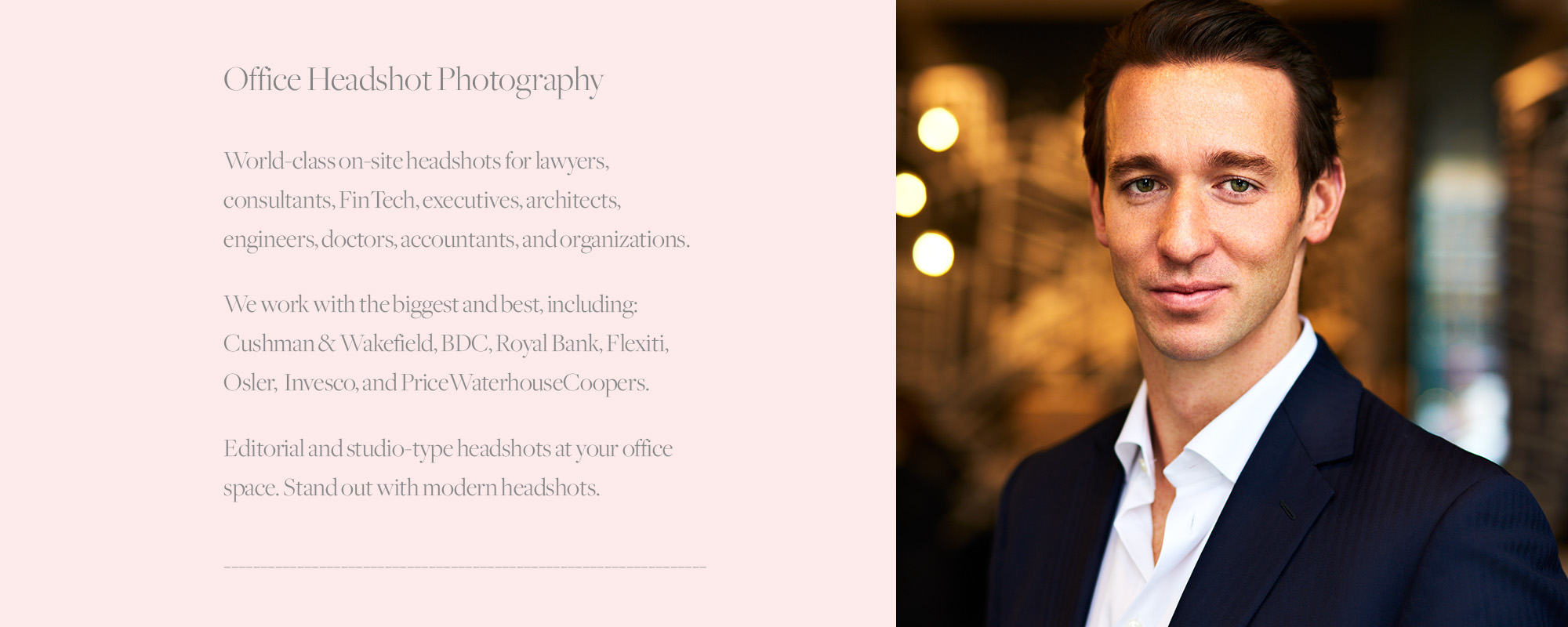 Modern business/corporate headshot of Toronto executive