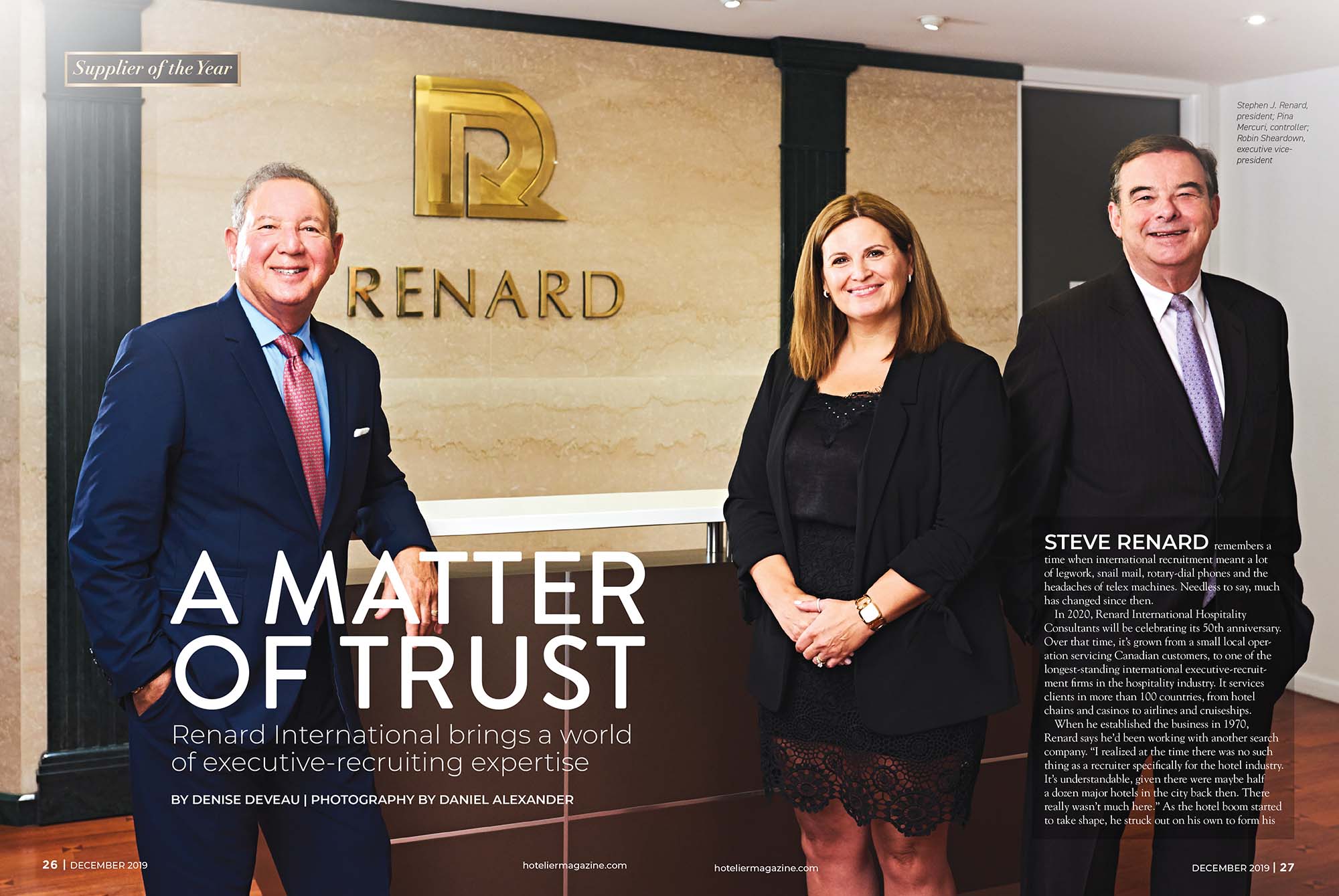 Editorial portrait of three Renard corporate executives