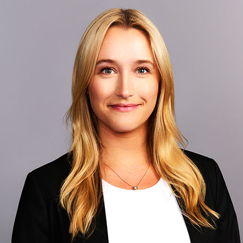 Studio portrait of young female Toronto commercial realtor