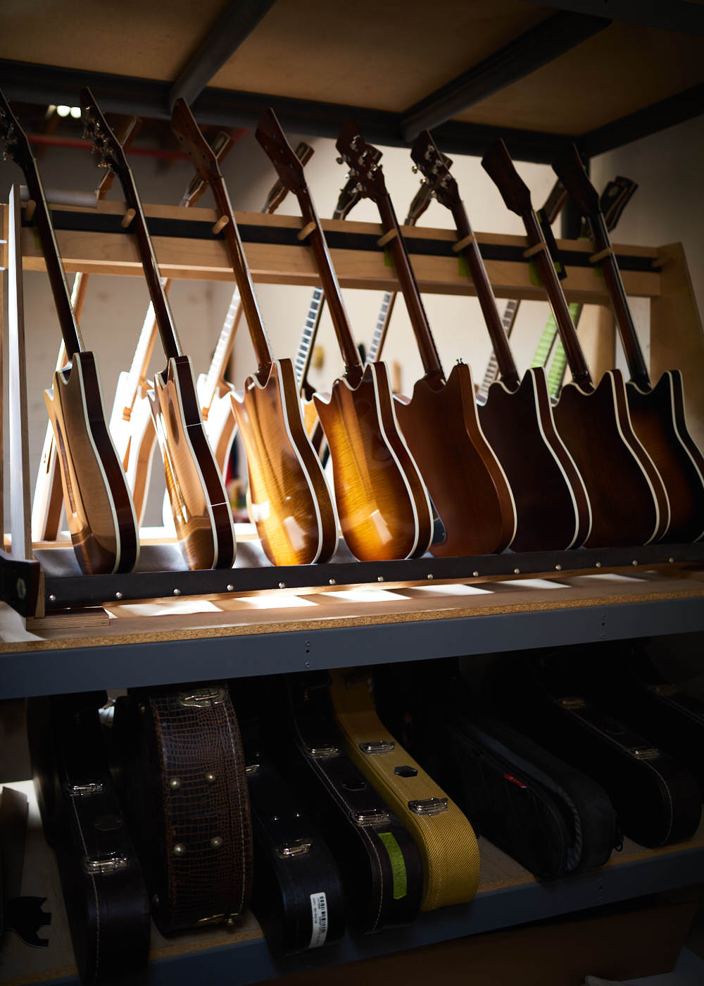 Toronto guitars on display in small business studio